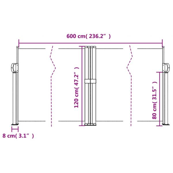 Seitenmarkise Ausziehbar Rot 120x600 cm