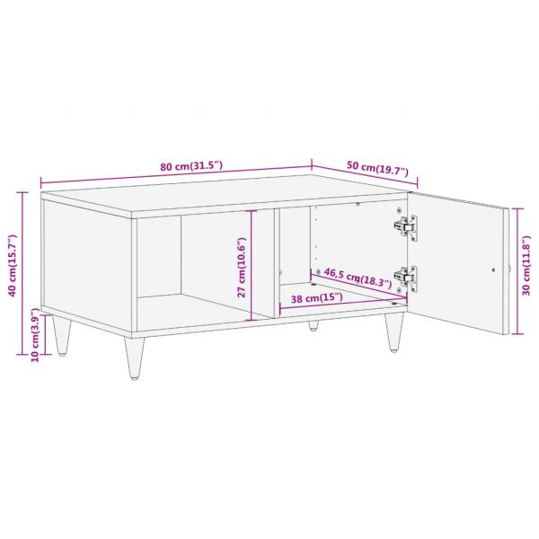 Couchtisch 80x50x40 cm Massivholz Mango