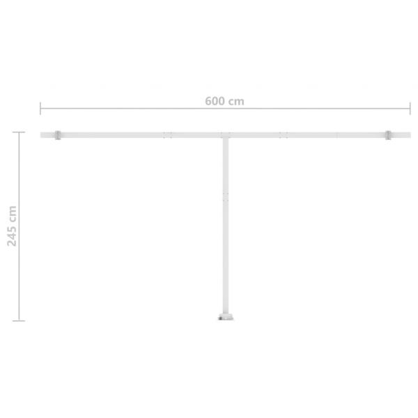 Standmarkise Manuell Einziehbar 600x300 cm Gelb/Weiß