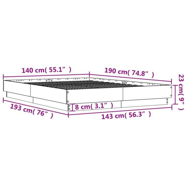 Bettgestell Weiß 140x190 cm Holzwerkstoff