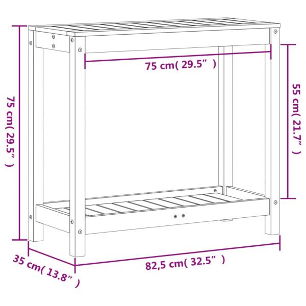 Pflanztisch mit Ablage 82,5x35x75 cm Massivholz Kiefer