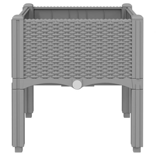 Pflanzkasten mit Beinen Hellgrau 40x40x42 cm PP