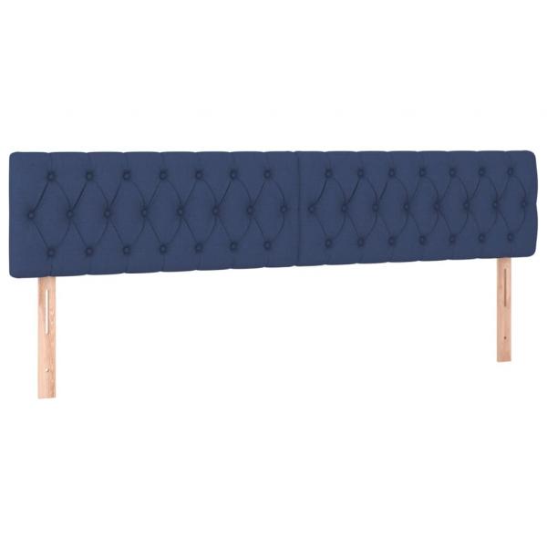 Boxspringbett mit Matratze & LED Blau 120x190 cm Stoff