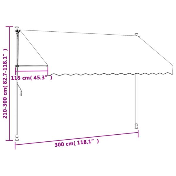 Markise Einziehbar Anthrazit 300x150 cm Stoff und Stahl