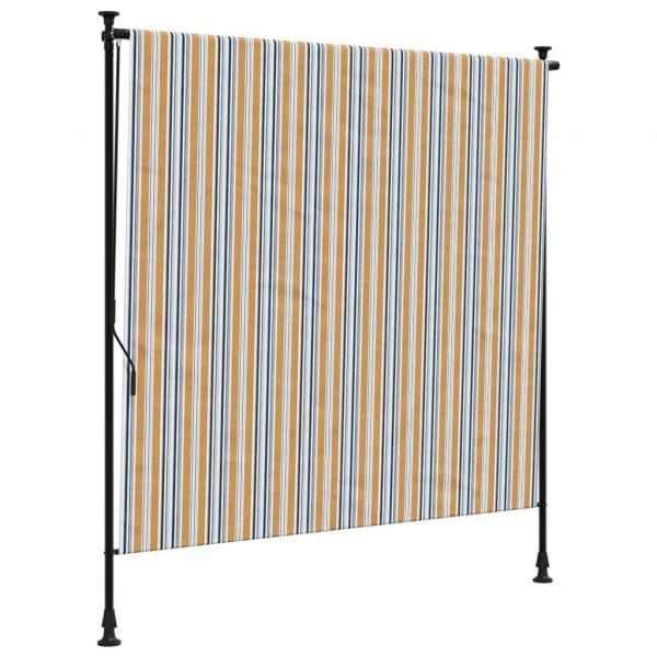 Außenrollo Gelb und Weiß 150x270 cm Stoff und Stahl