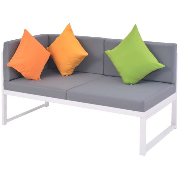 5-tlg. Garten-Lounge-Set mit Auflagen Aluminium und WPC