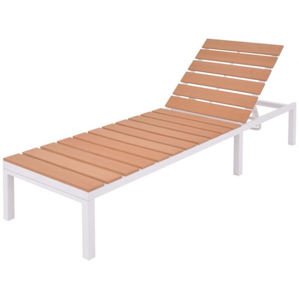 5-tlg. Garten-Lounge-Set mit Auflagen Aluminium und WPC