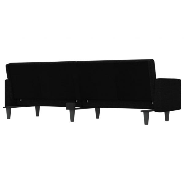 Schlafsofa mit Kissen Schwarz Stoff