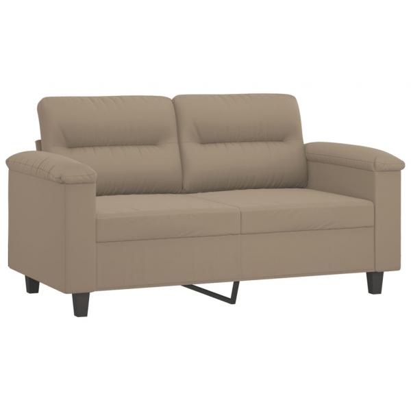 2-Sitzer-Sofa mit Kissen Taupe 120 cm Mikrofasergewebe