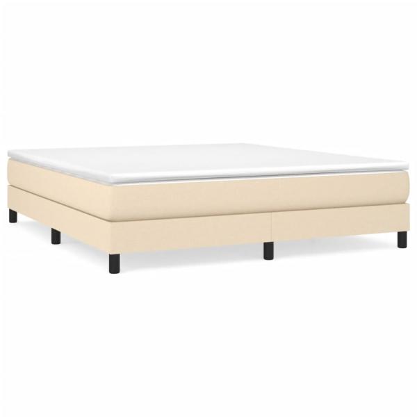 Boxspringbett mit Matratze Creme 180x200 cm Stoff