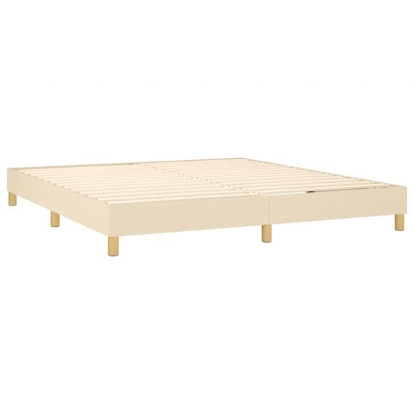 Boxspringbett mit Matratze Creme 180x200 cm Stoff