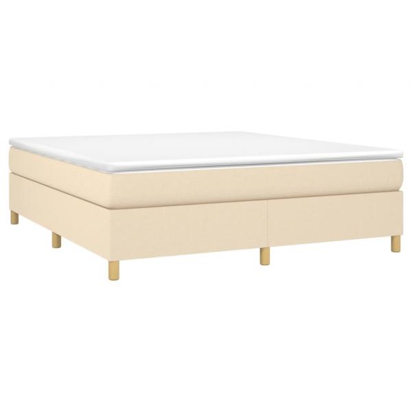 Boxspringbett mit Matratze Creme 160x200 cm Stoff