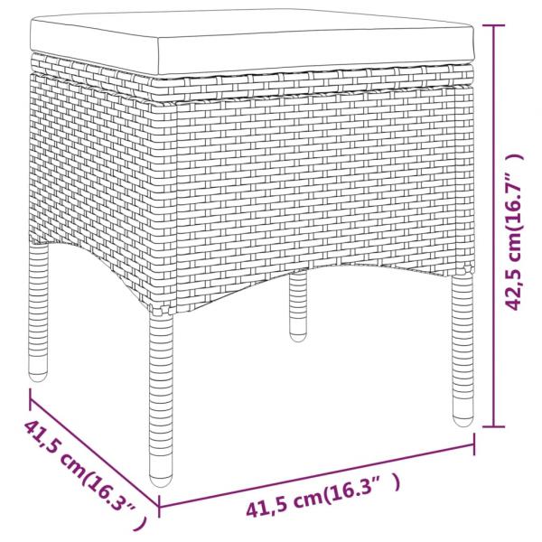 4-tlg. Gartenstuhl und Hocker Set Poly Rattan Braun