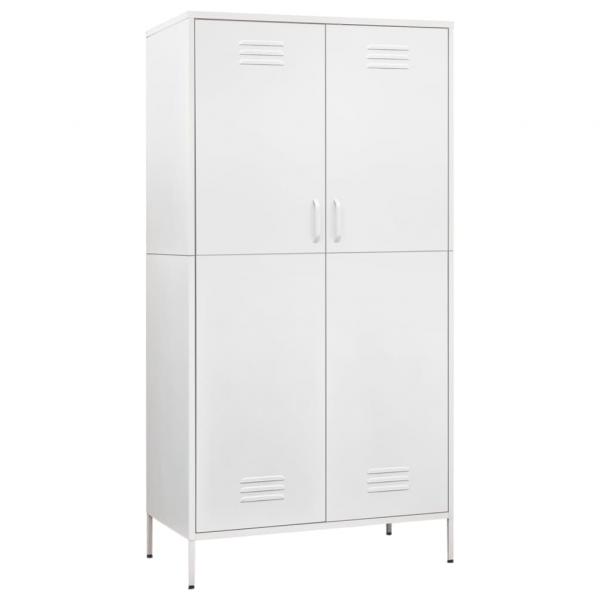 Kleiderschrank Weiß 90x50x180 cm Stahl   