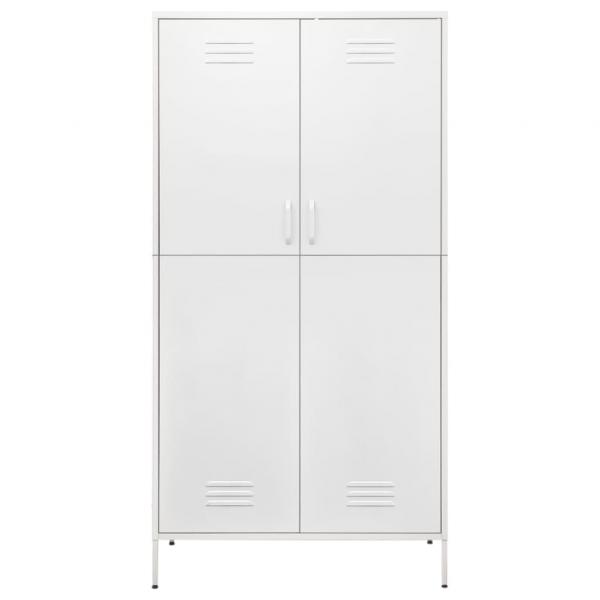 Kleiderschrank Weiß 90x50x180 cm Stahl   