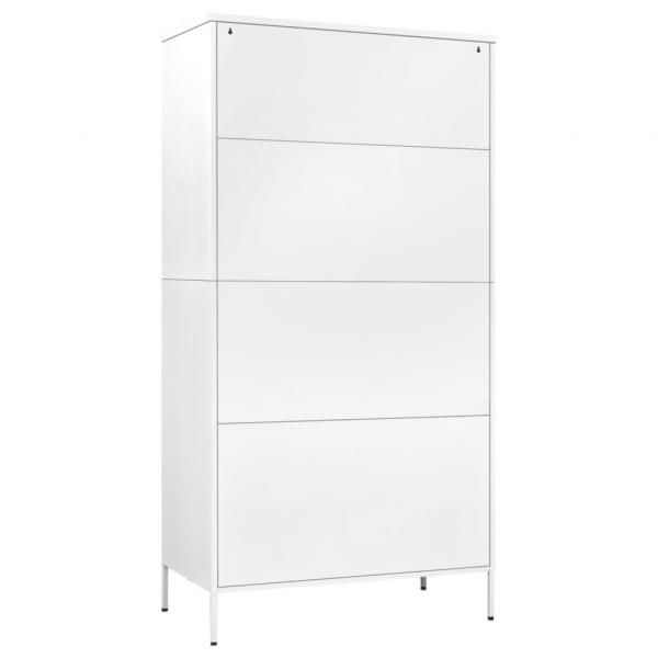 Kleiderschrank Weiß 90x50x180 cm Stahl   