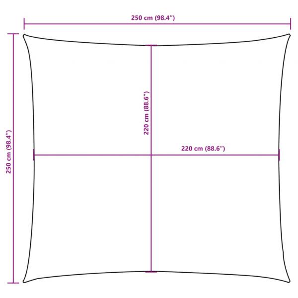 Sonnensegel Oxford-Gewebe Quadratisch 2,5x2,5 m Cremeweiß