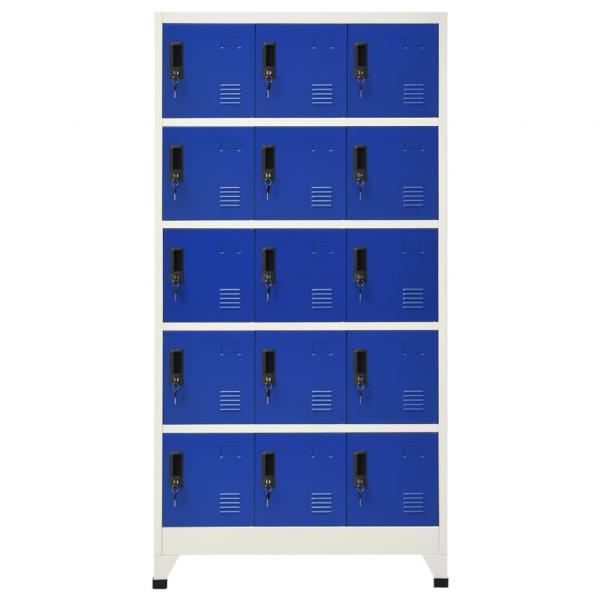 Schließfachschrank Grau und Blau 90x40x180 cm Stahl