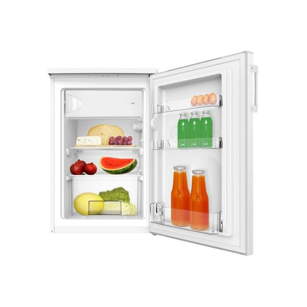 Amica KS 361 300 W Standkühlschrank, 55 cm breit, 107 L, mit Gefrierfach, LED Licht, Gemüsefach, weiß