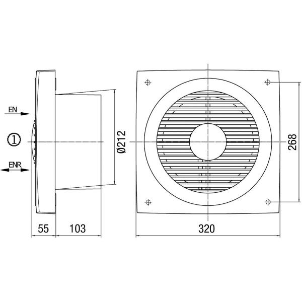 MAICO ENR 20 Wandeinbauventilator (0081.0316)