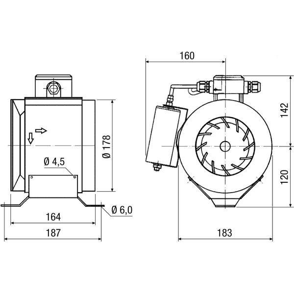 MAICO ERM 18 E EX E Halbradial-Rohrventilator (0080.0290)