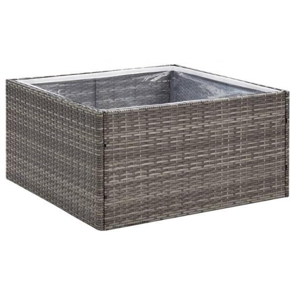 Pflanzkübel Grau 80x80x40 cm Poly Rattan