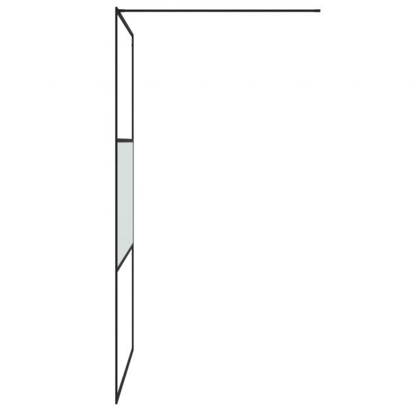 Duschwand für Begehbare Dusche Schwarz 115x195 cm Halbmatt ESG