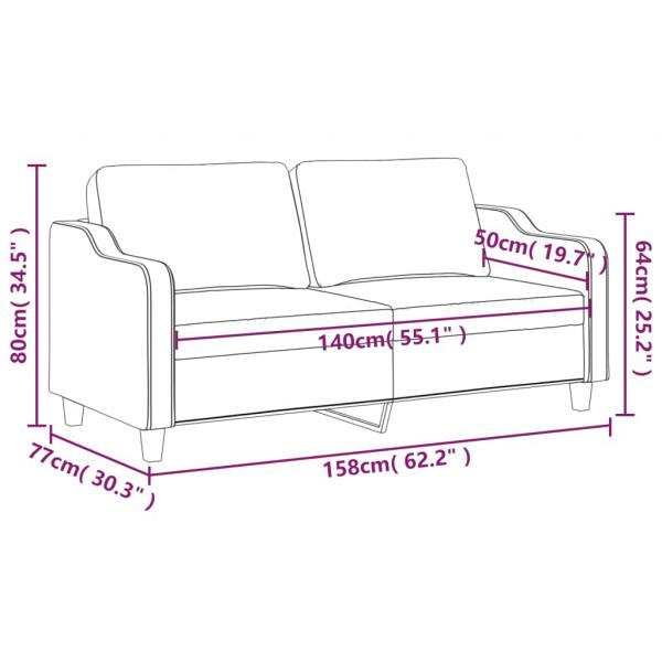 2-Sitzer-Sofa Dunkelgrau 140 cm Stoff