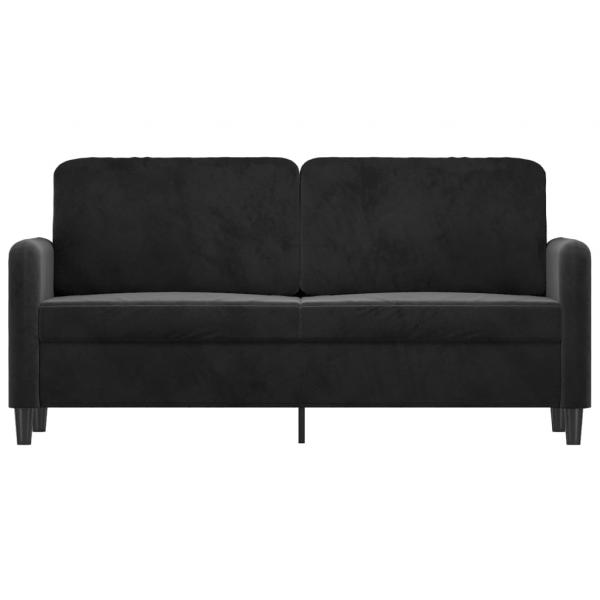 2-Sitzer-Sofa Schwarz 140 cm Samt