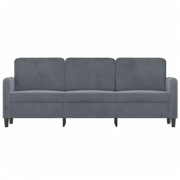 3-Sitzer-Sofa Dunkelgrau 180 cm Samt