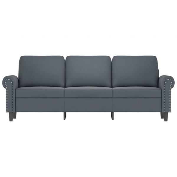 3-Sitzer-Sofa Dunkelgrau 180 cm Samt