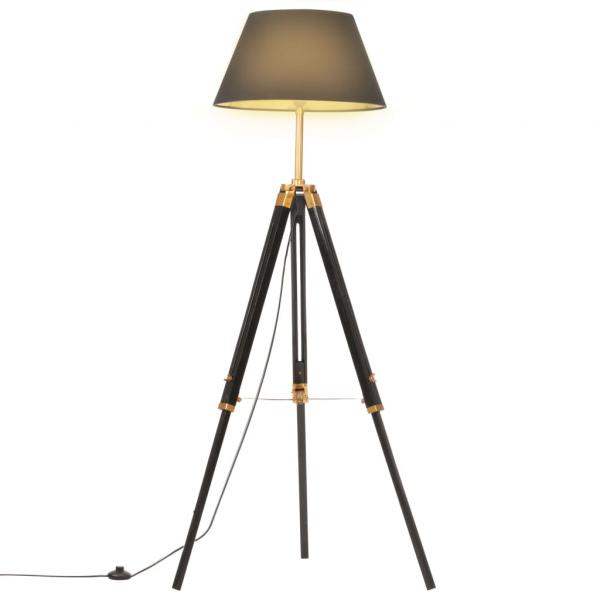 ARDEBO.de - Stativlampe Schwarz und Golden Teak Massivholz 141 cm