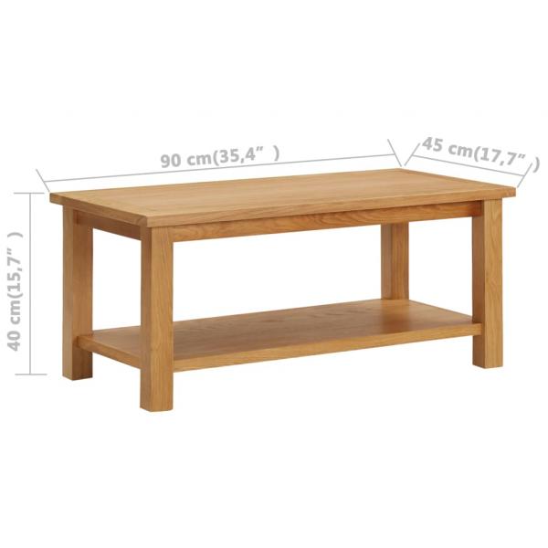 Couchtisch 90 x 45 x 40 cm Eiche Massivholz