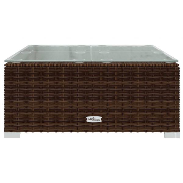 11-tlg. Garten-Lounge-Set mit Kissen Poly Rattan Braun