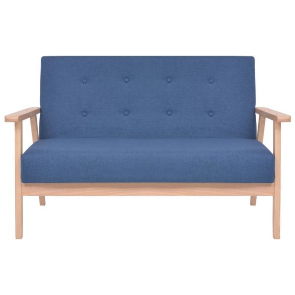 Sofagarnitur 2-tlg. Stoff Blau