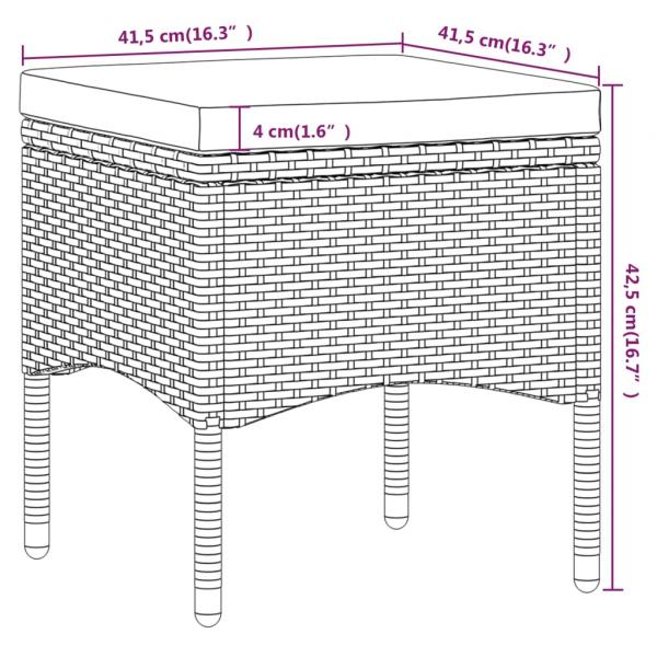 5-tlg. Garten-Essgruppe Poly Rattan & Massivholz Akazie Grau