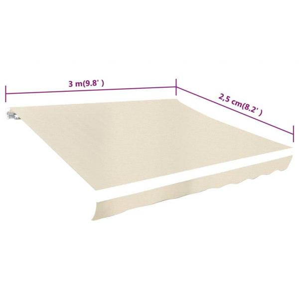 Markisenbespannung Canvas Creme 3 x 2,5 m (ohne Rahmen)