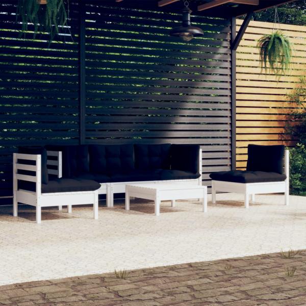 ARDEBO.de - 6-tlg. Garten-Lounge-Set mit Kissen Kiefer Massivholz