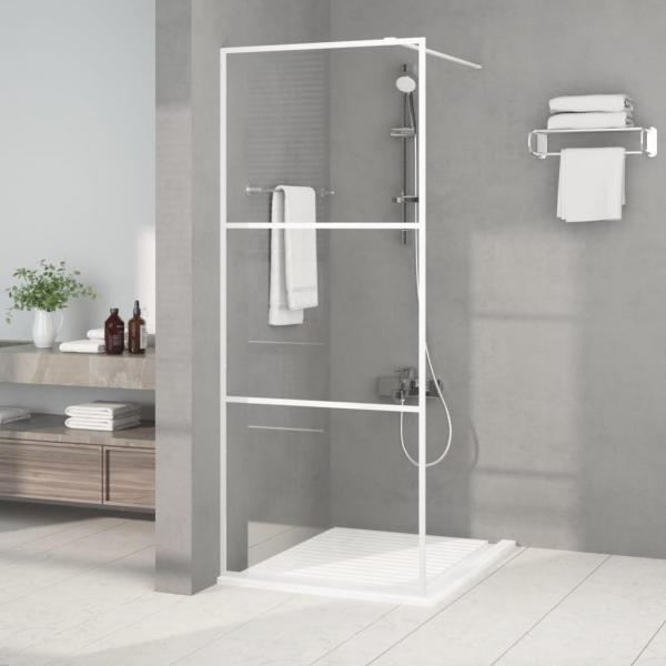 ARDEBO.de - Duschwand für Begehbare Dusche Weiß 80x195 cm ESG-Klarglas