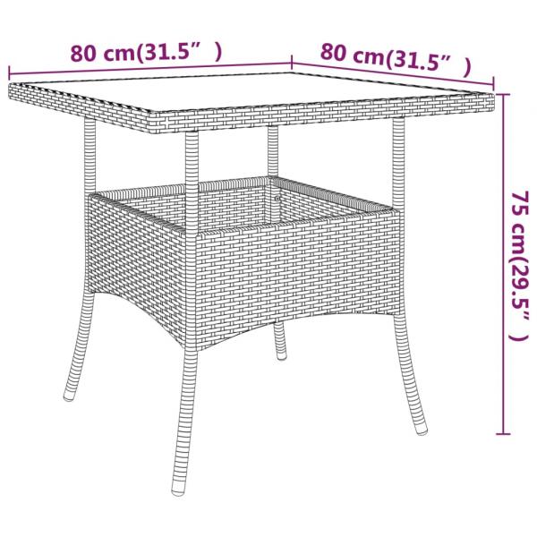 5-tlg. Garten-Essgruppe Poly Rattan Beige