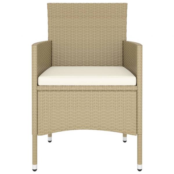 5-tlg. Garten-Essgruppe Poly Rattan Beige