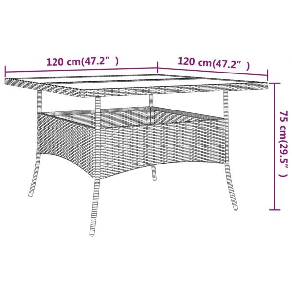 9-tlg. Garten-Essgruppe Poly Rattan Braun