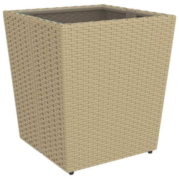 5-tlg. Garten-Bistro-Set Poly Rattan und Hartglas Beige