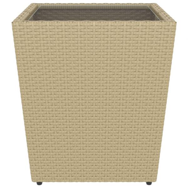 5-tlg. Garten-Bistro-Set Poly Rattan und Hartglas Beige