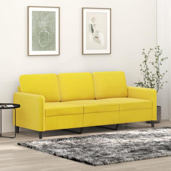 ARDEBO.de - 3-Sitzer-Sofa Gelb 180 cm Samt