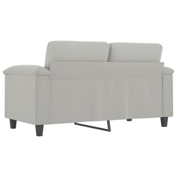 2-Sitzer-Sofa Hellgrau 120 cm Mikrofasergewebe