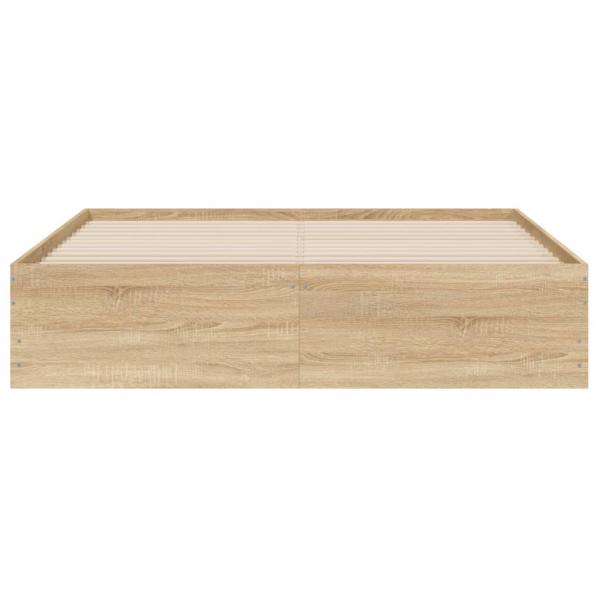 Bettgestell mit Schubladen Sonoma-Eiche 140x190cm Holzwerkstoff