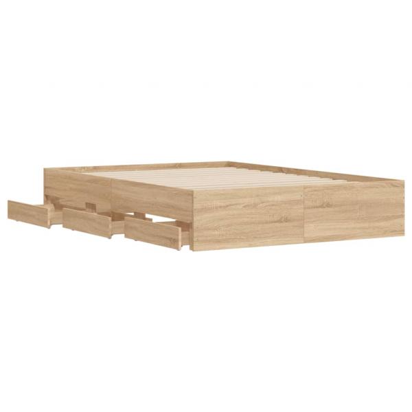 Bettgestell mit Schubladen Sonoma-Eiche 120x190cm Holzwerkstoff