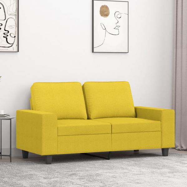 ARDEBO.de - 2-Sitzer-Sofa Hellgelb 120 cm Stoff