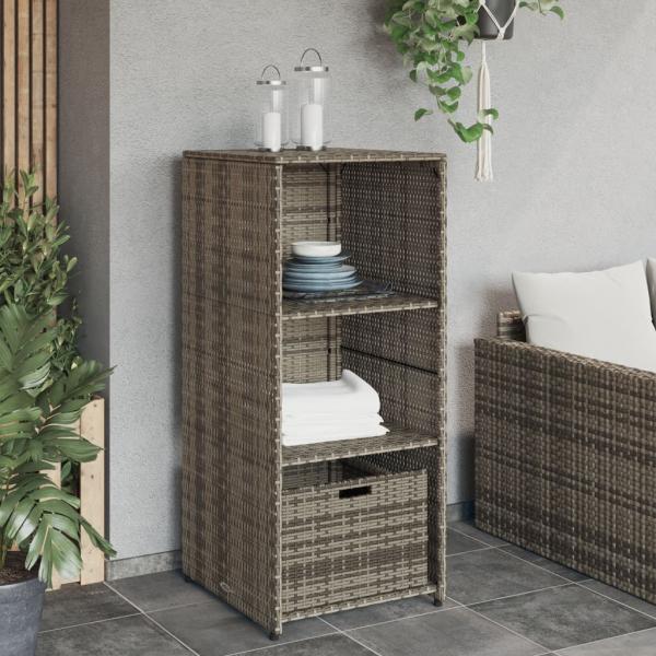 Gartenschrank Grau 50x55x115 cm Poly Rattan